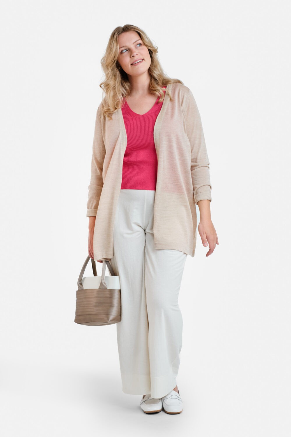 Breeze tunn kofta, beige - Bild 2