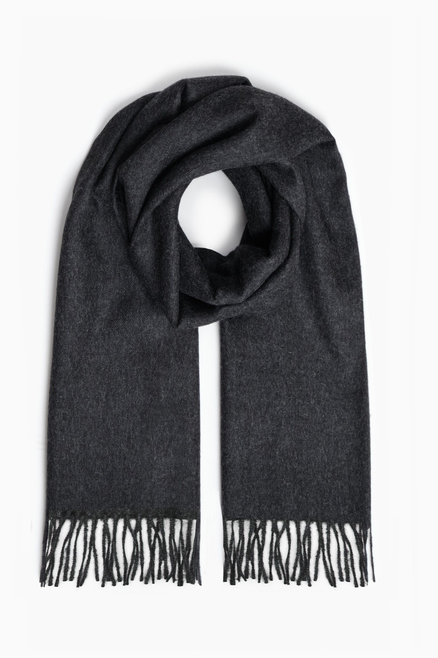 Halsduk, kolgrå 30 x 200cm