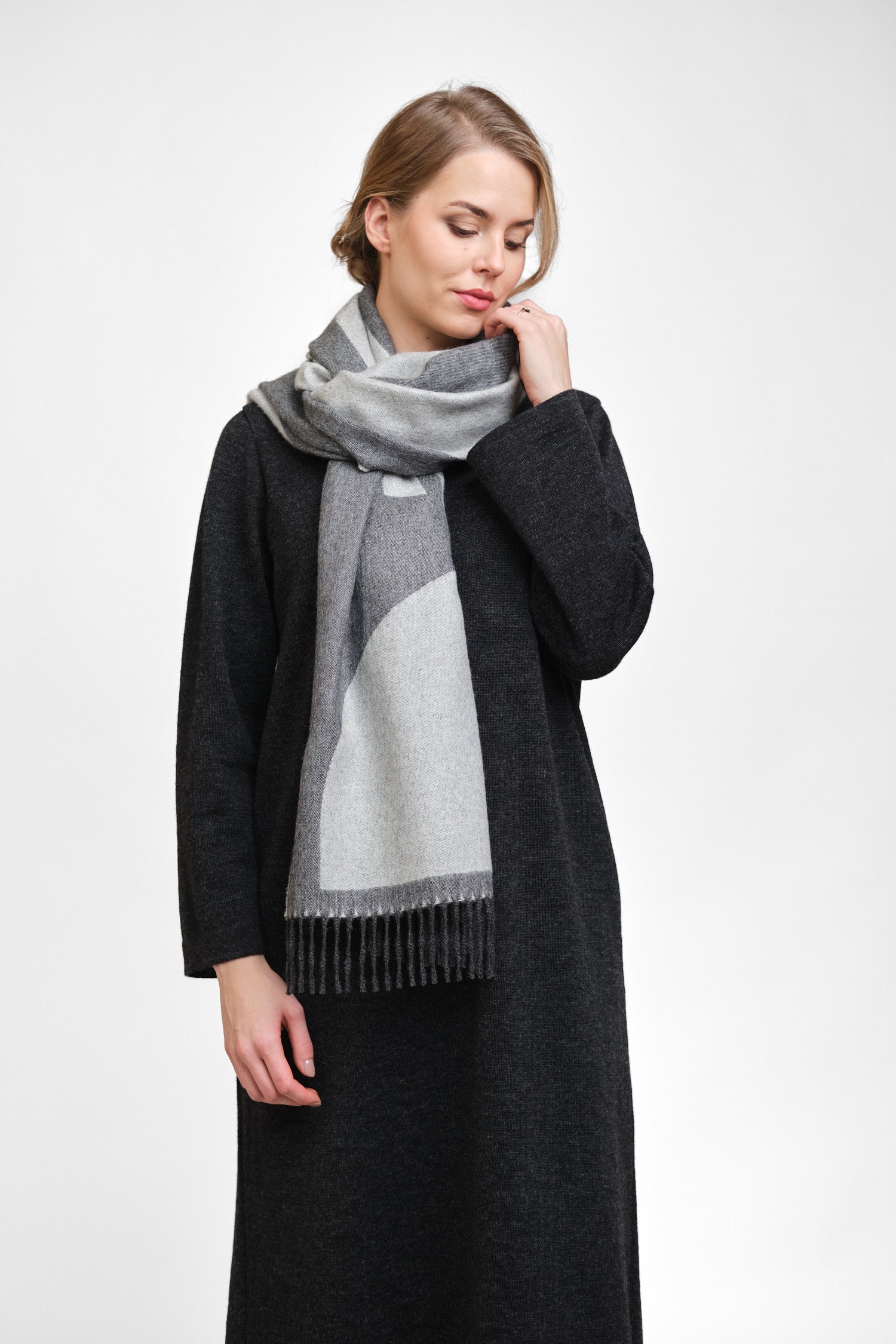 Shape-midisjal, grå/vit 60 x 200 cm - Bild 2