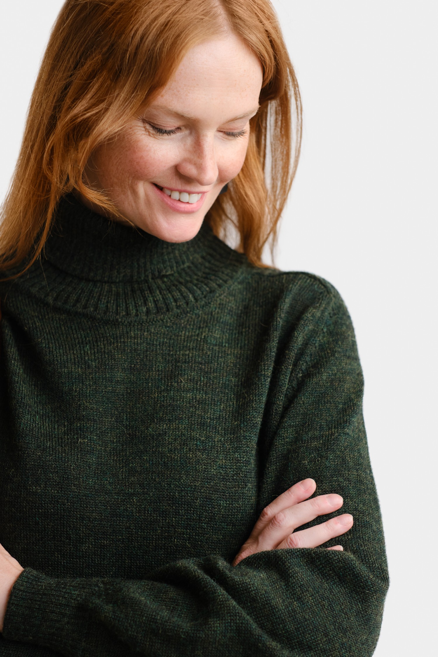 Mellow polotröja, skogsgrön