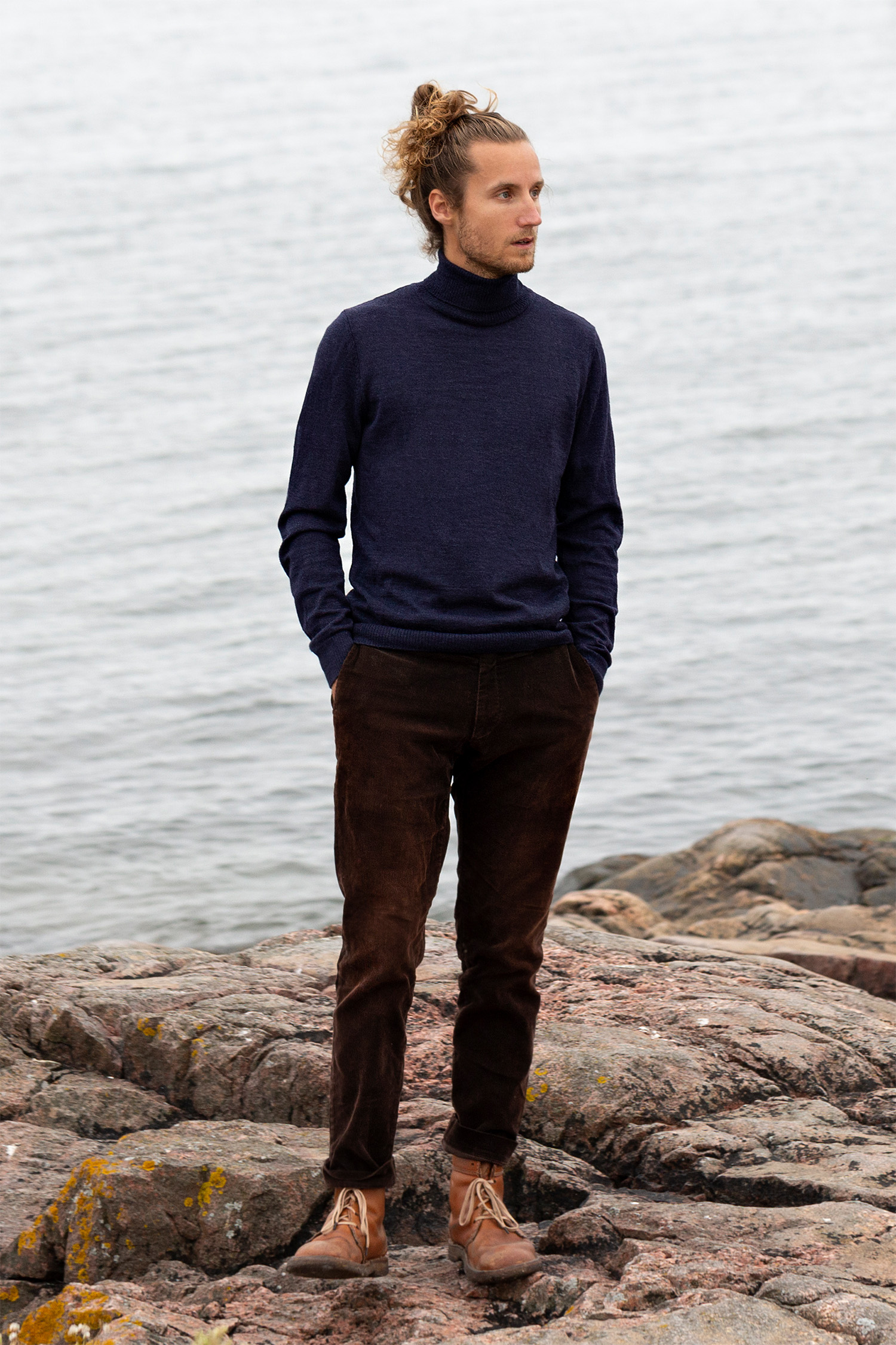 Roll Neck polotröja, navy - Bild 4