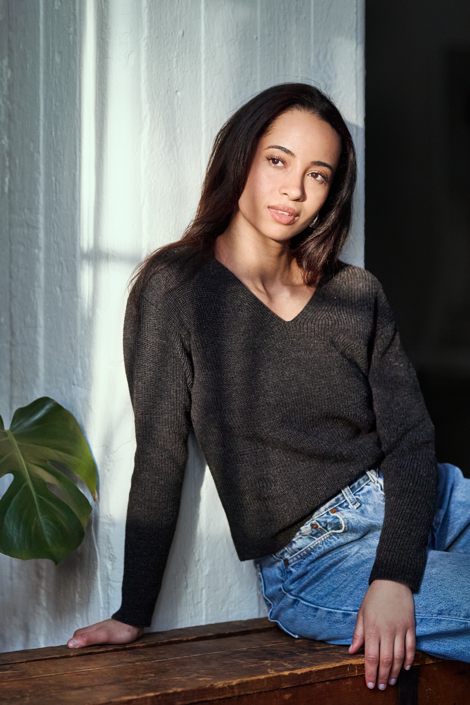 Chunky tröja, mörkgrå