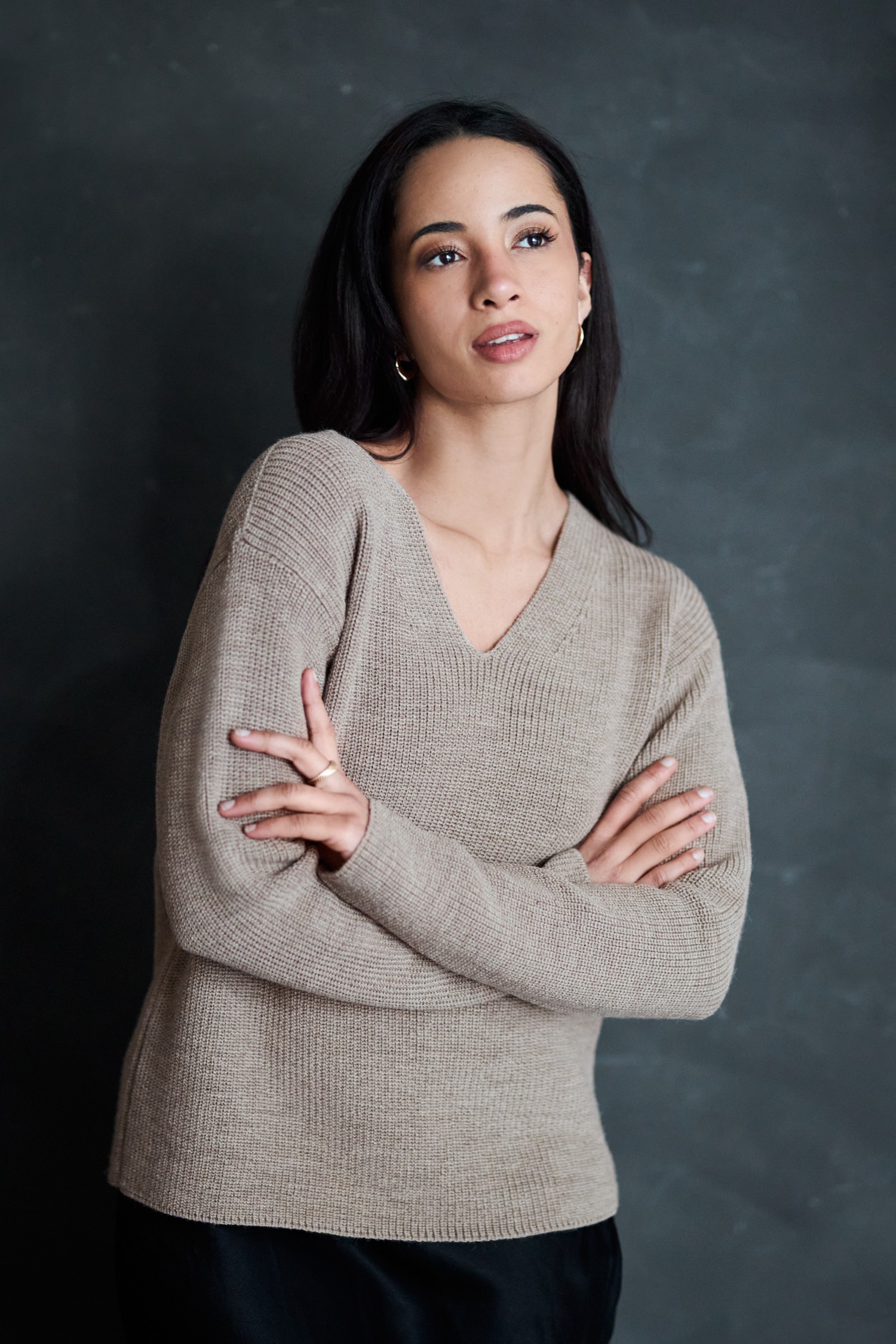 Chunky tröja, greige - Bild 5