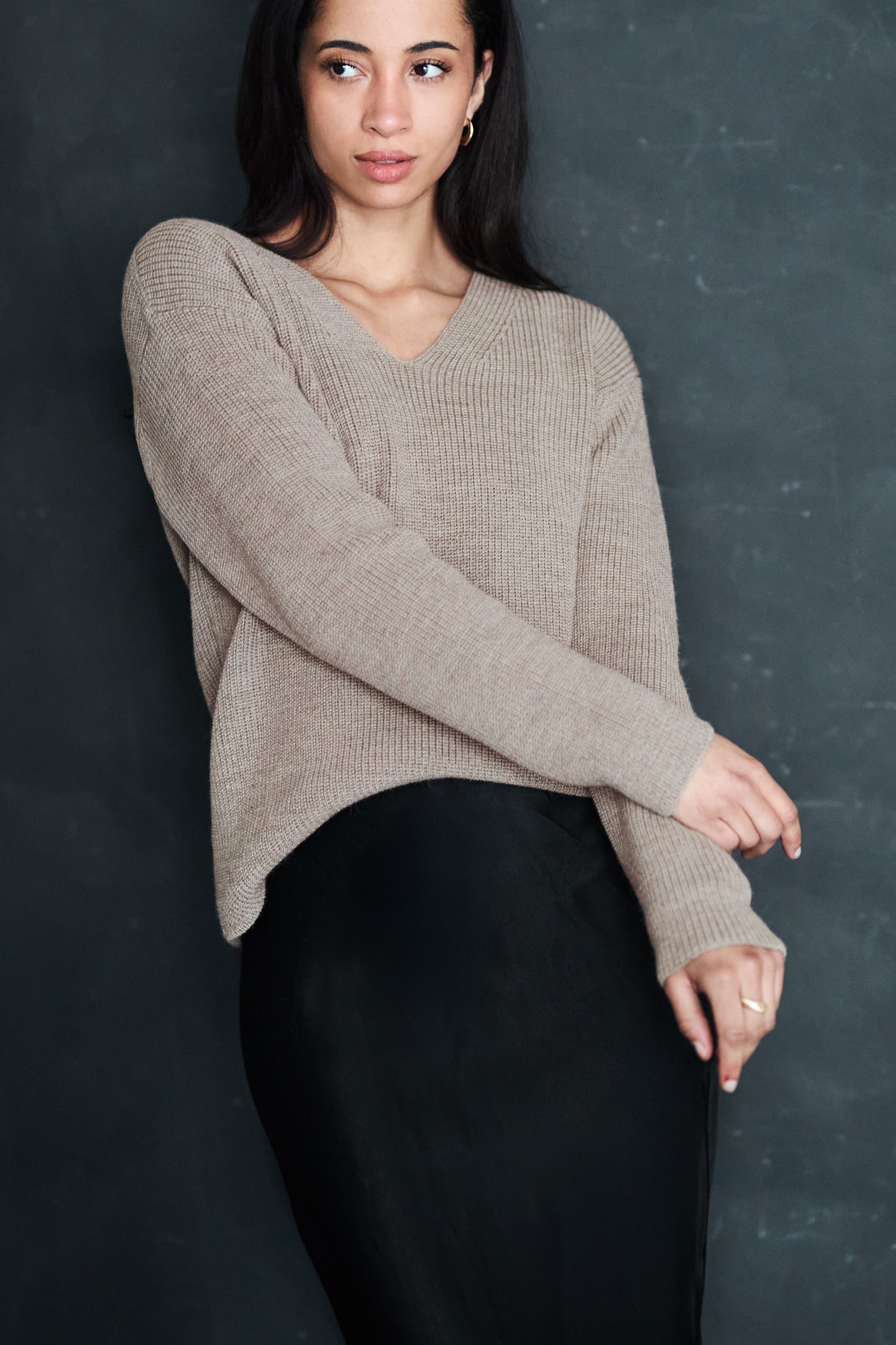 Chunky tröja, greige