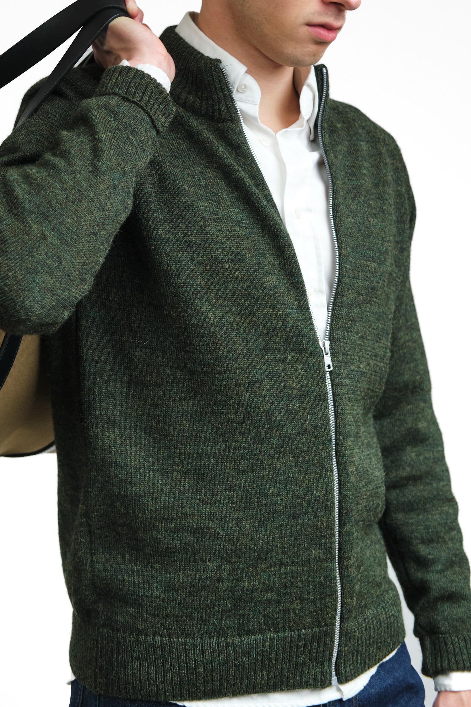 Zipper, skogsgrön