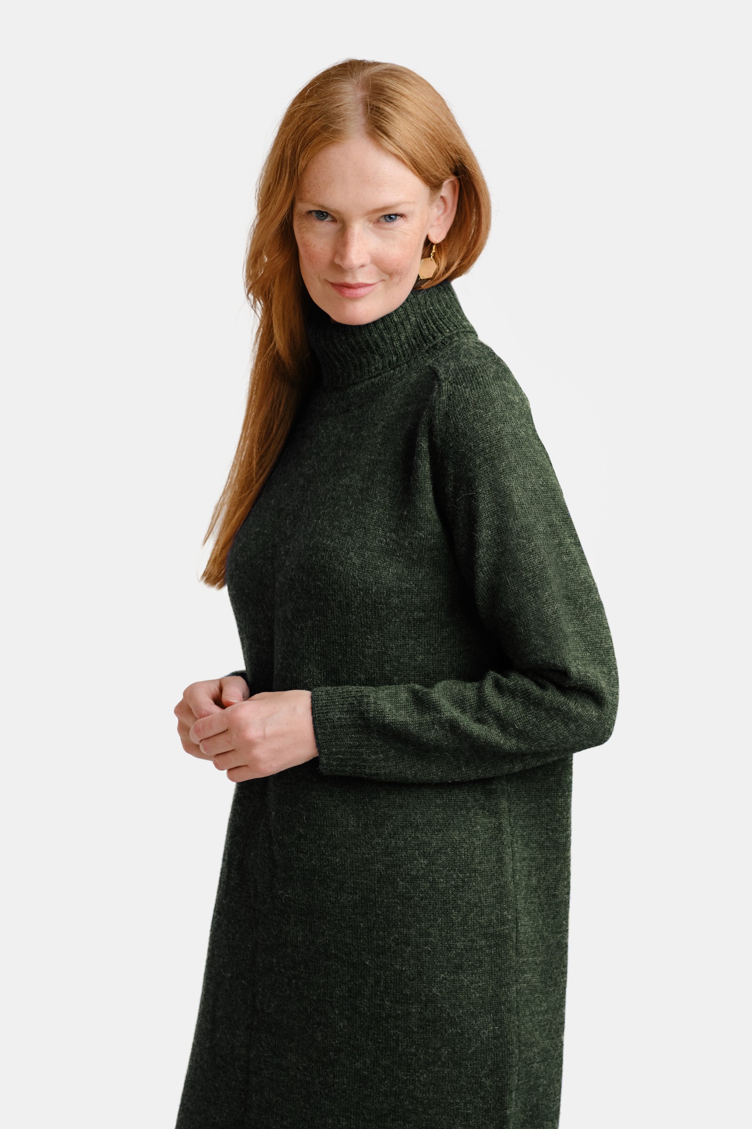 Cozy maxiklänning, skogsgrön - Bild 2