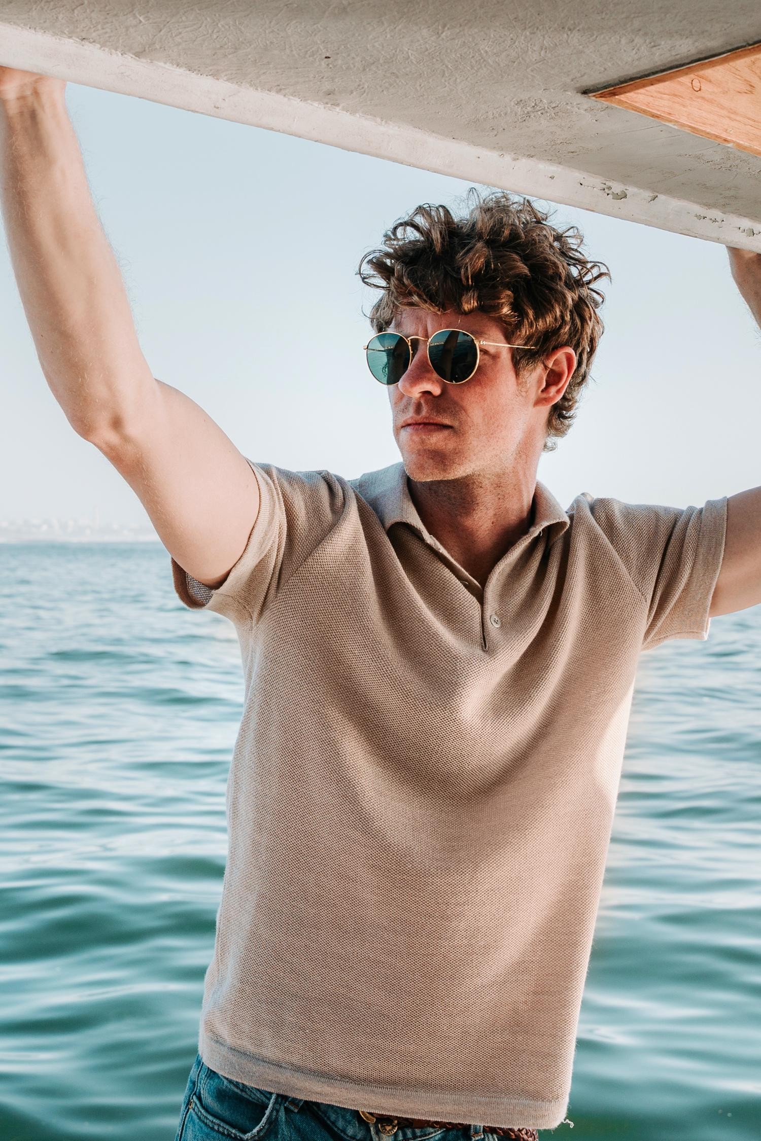 Eagle pikétröja, beige