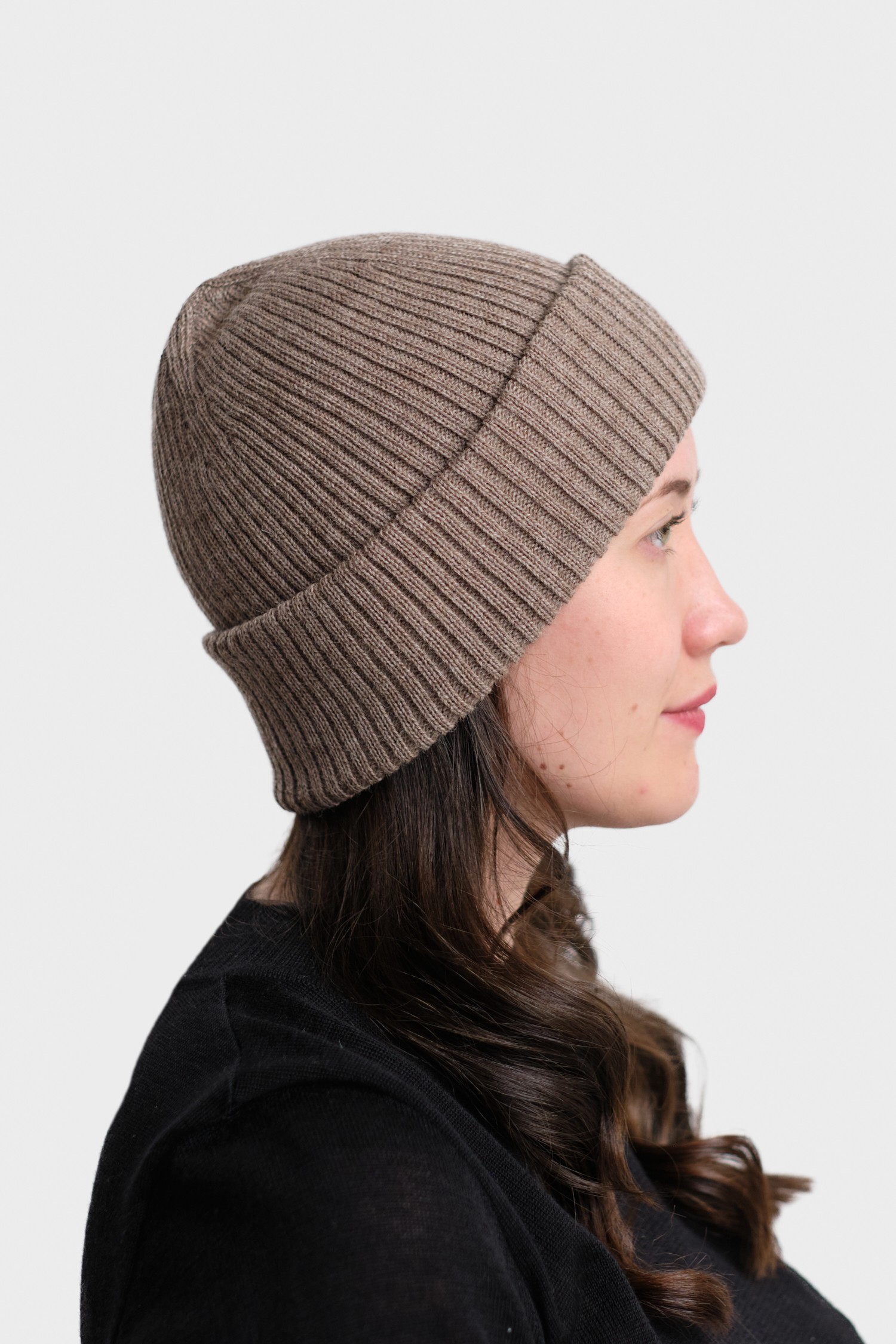 Fold mössa, mörk greige - Bild 2