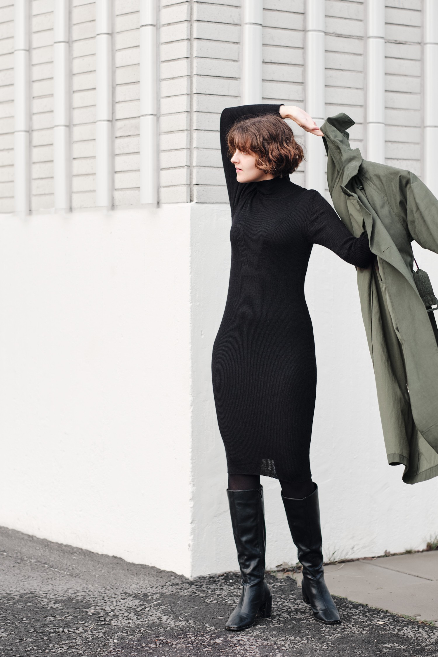 Stripe poloklänning, svart - Bild 3