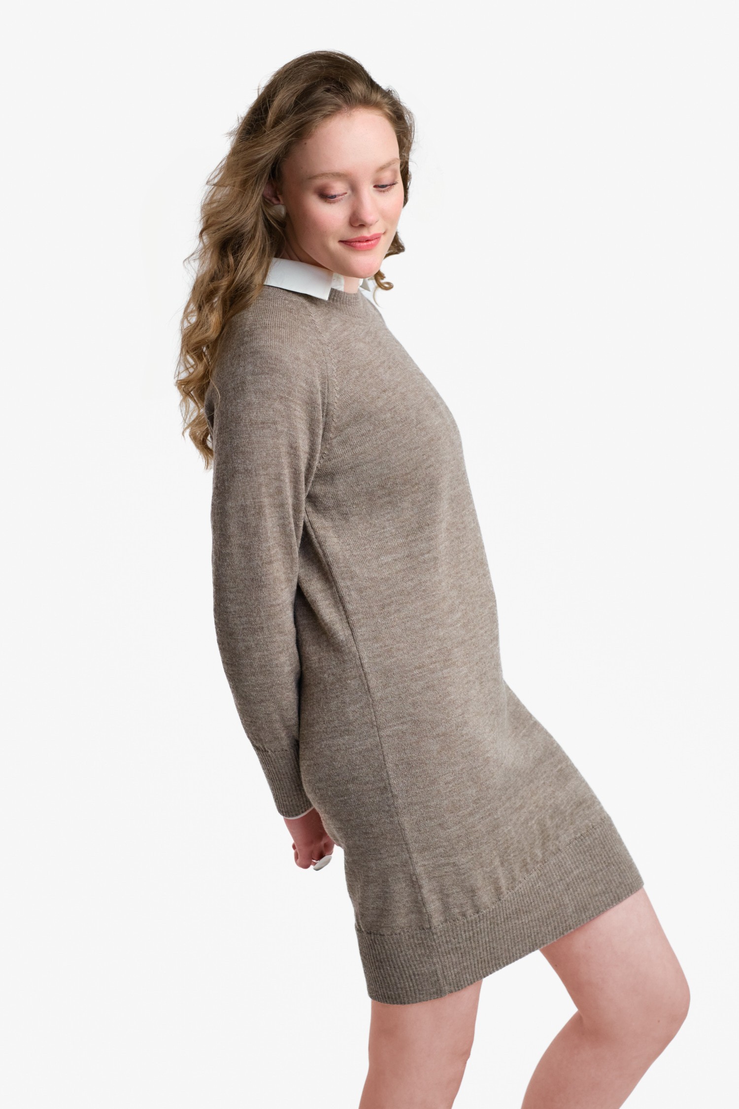 Shine klänning, mörk greige - Bild 4