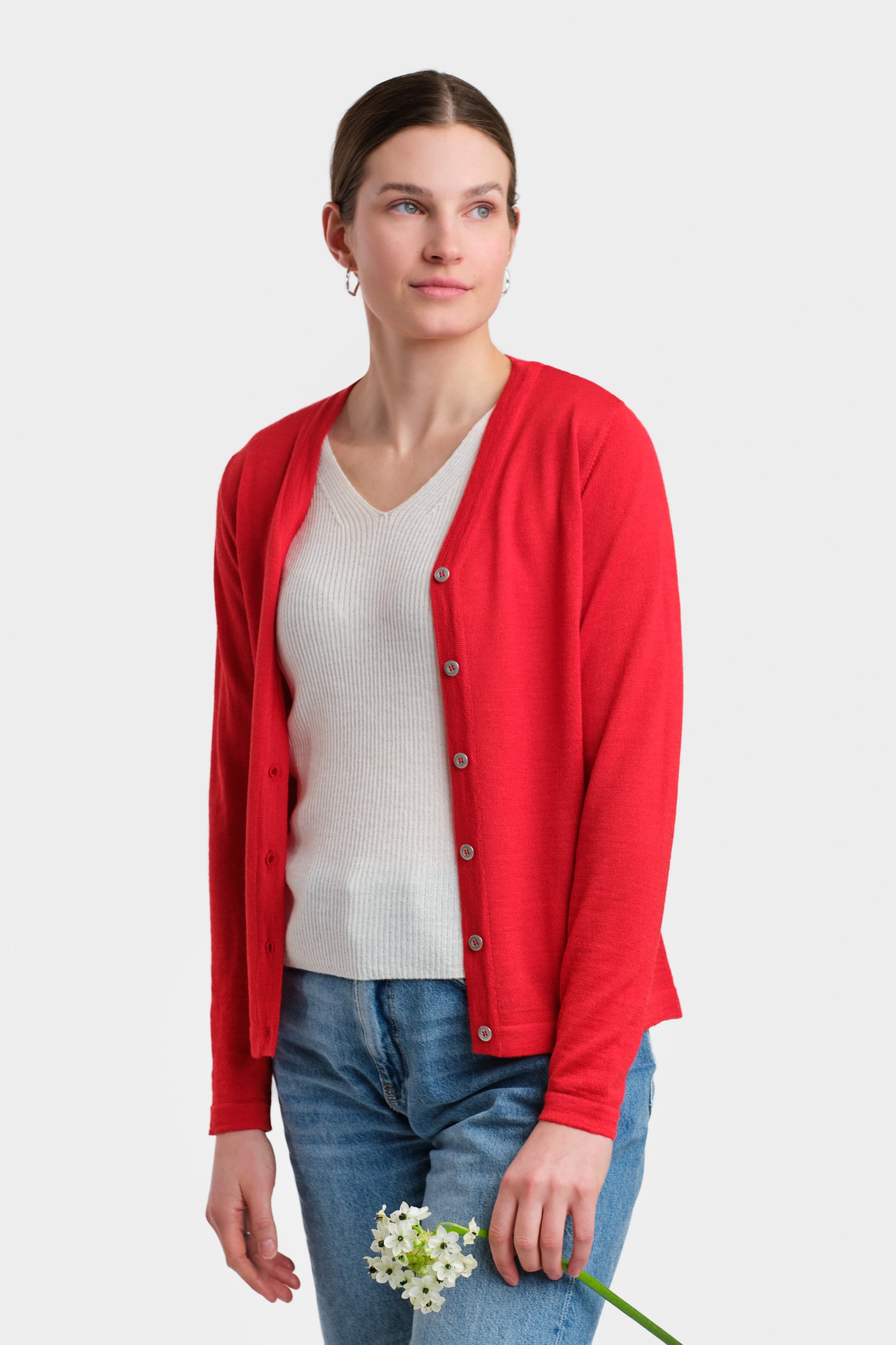 Silent kofta, eldröd - Bild 4