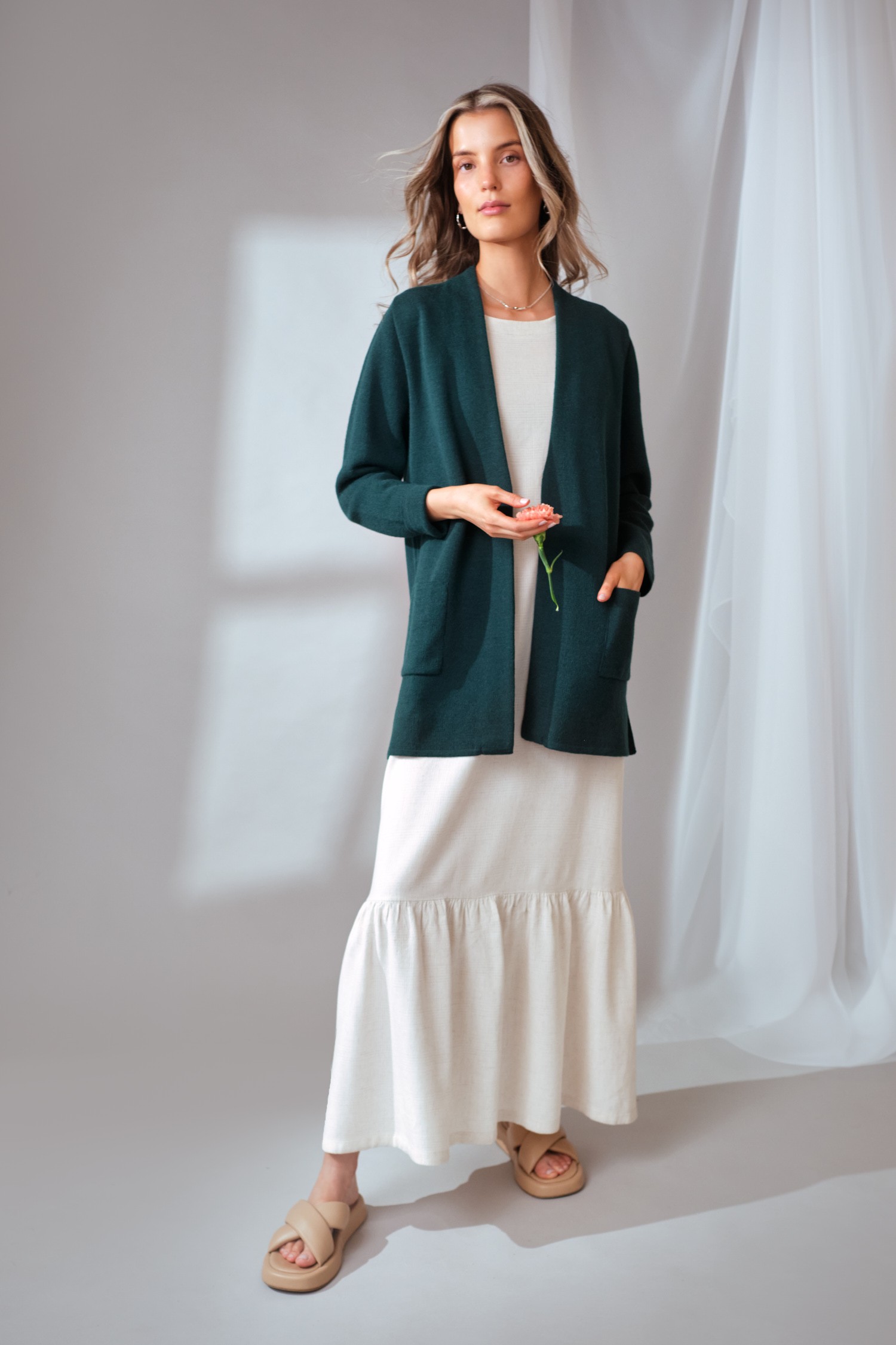 Woods kofta, mörk blågrön