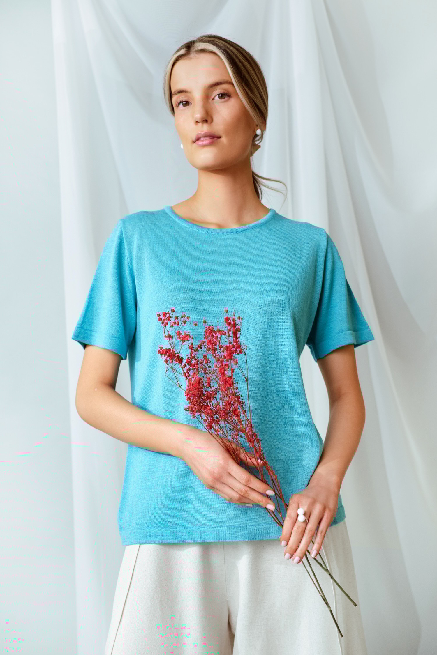 Simple t-shirt, turkos