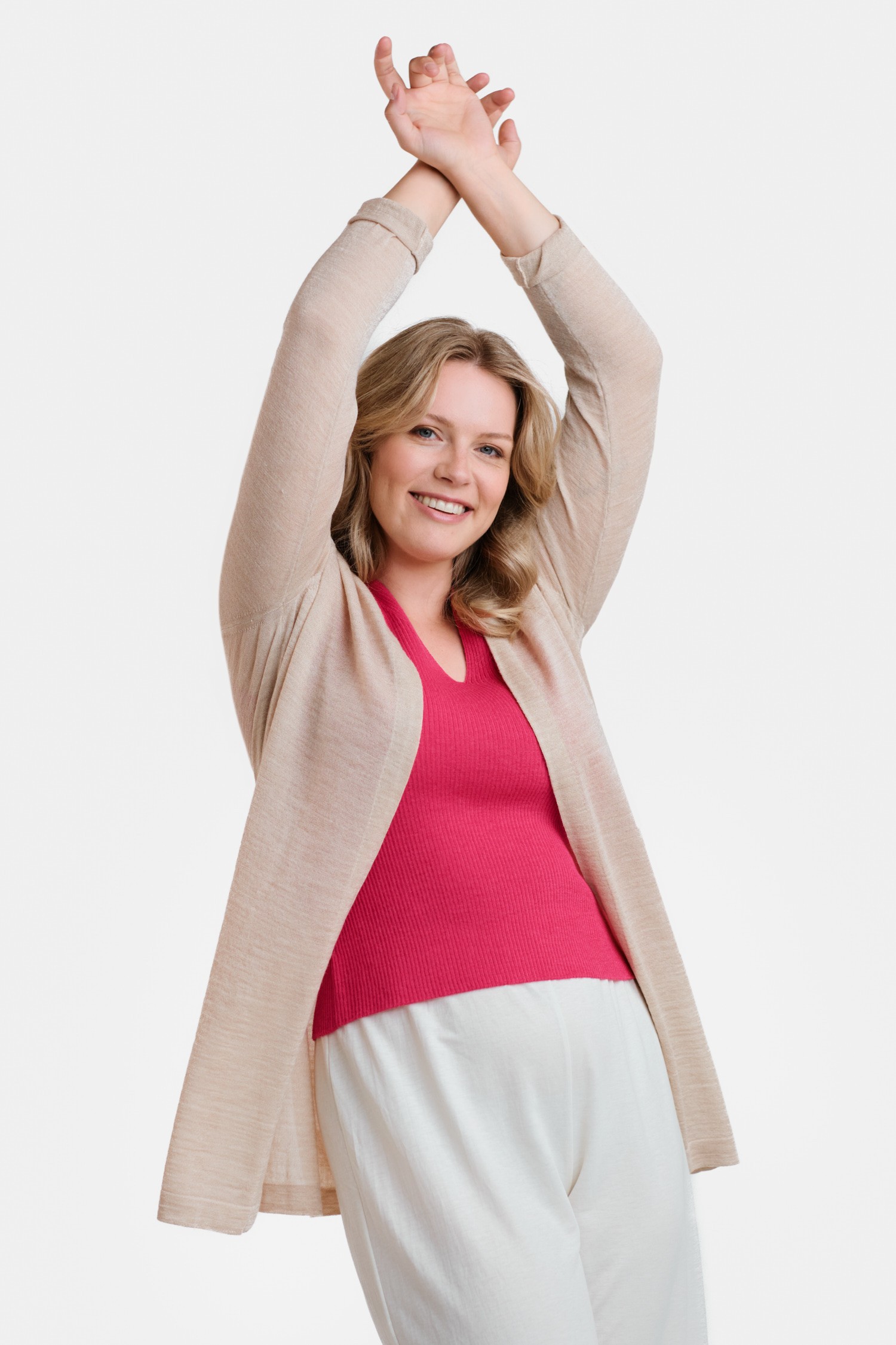 Breeze tunn kofta, beige - Bild 3