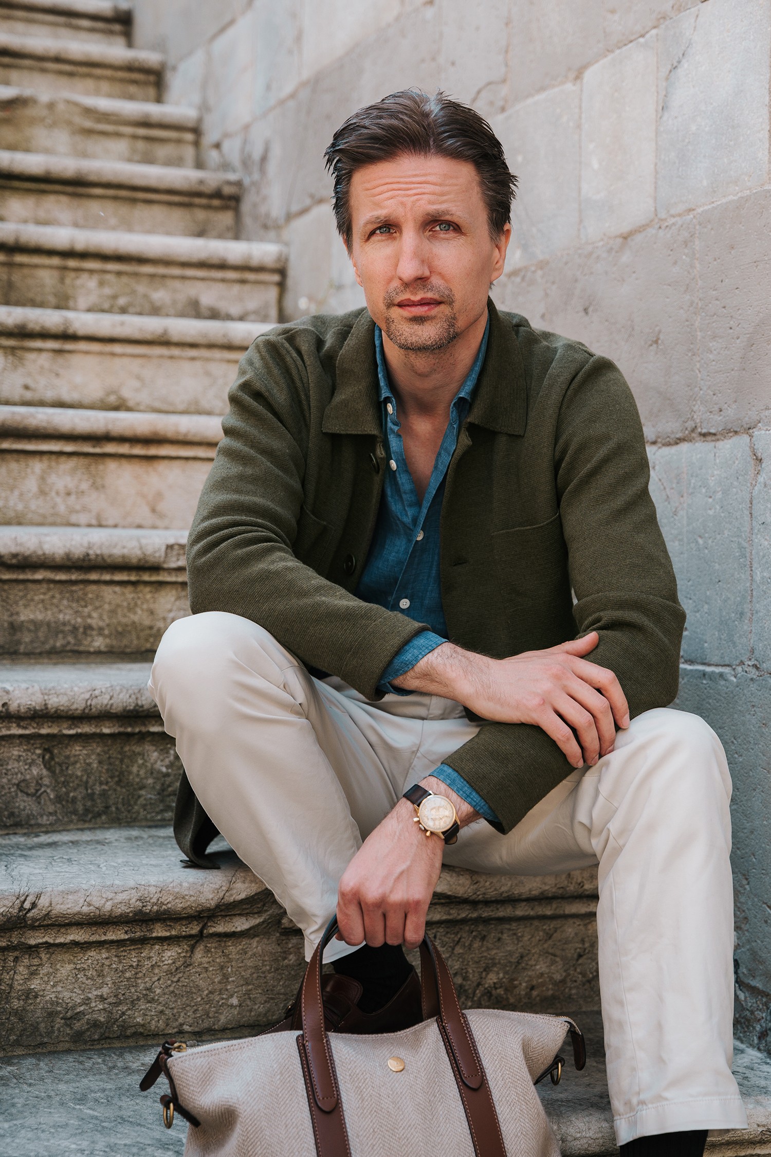 Forte overshirt, mörk oliv