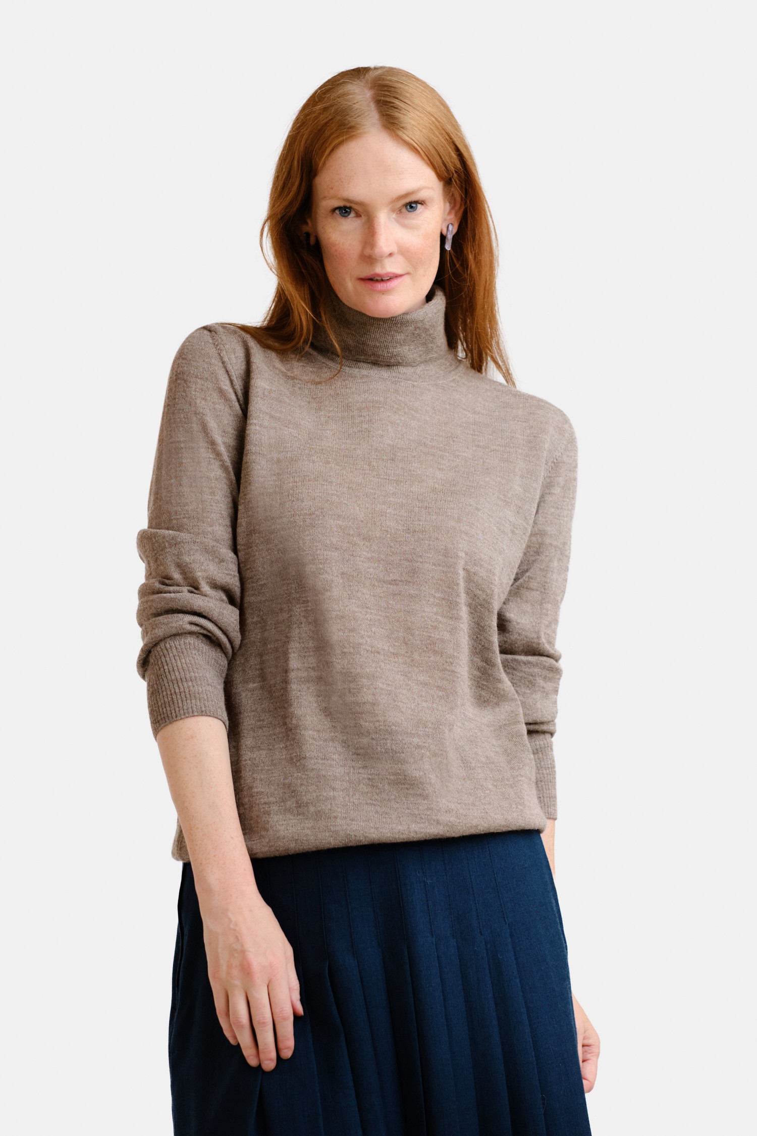 Smooth polotröja, mörk greige - Bild 2