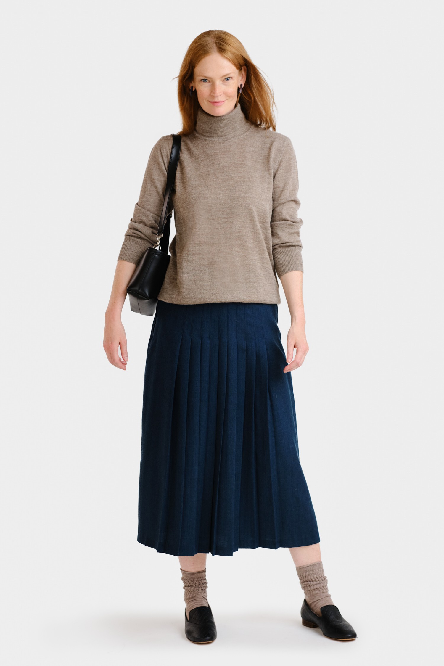 Smooth polotröja, mörk greige