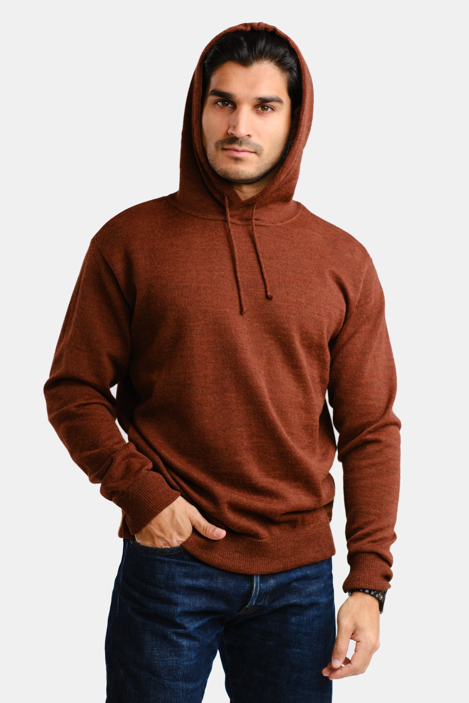 Hoodie huvtröja, mahogny