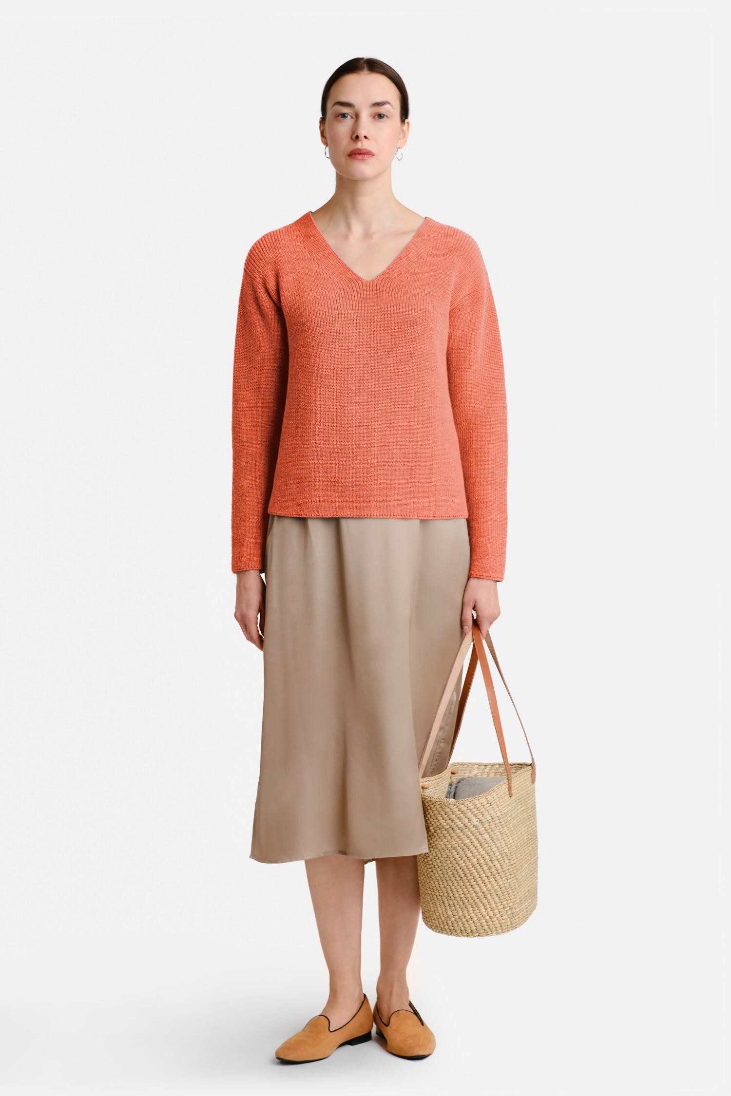 Chunky tröja, persika