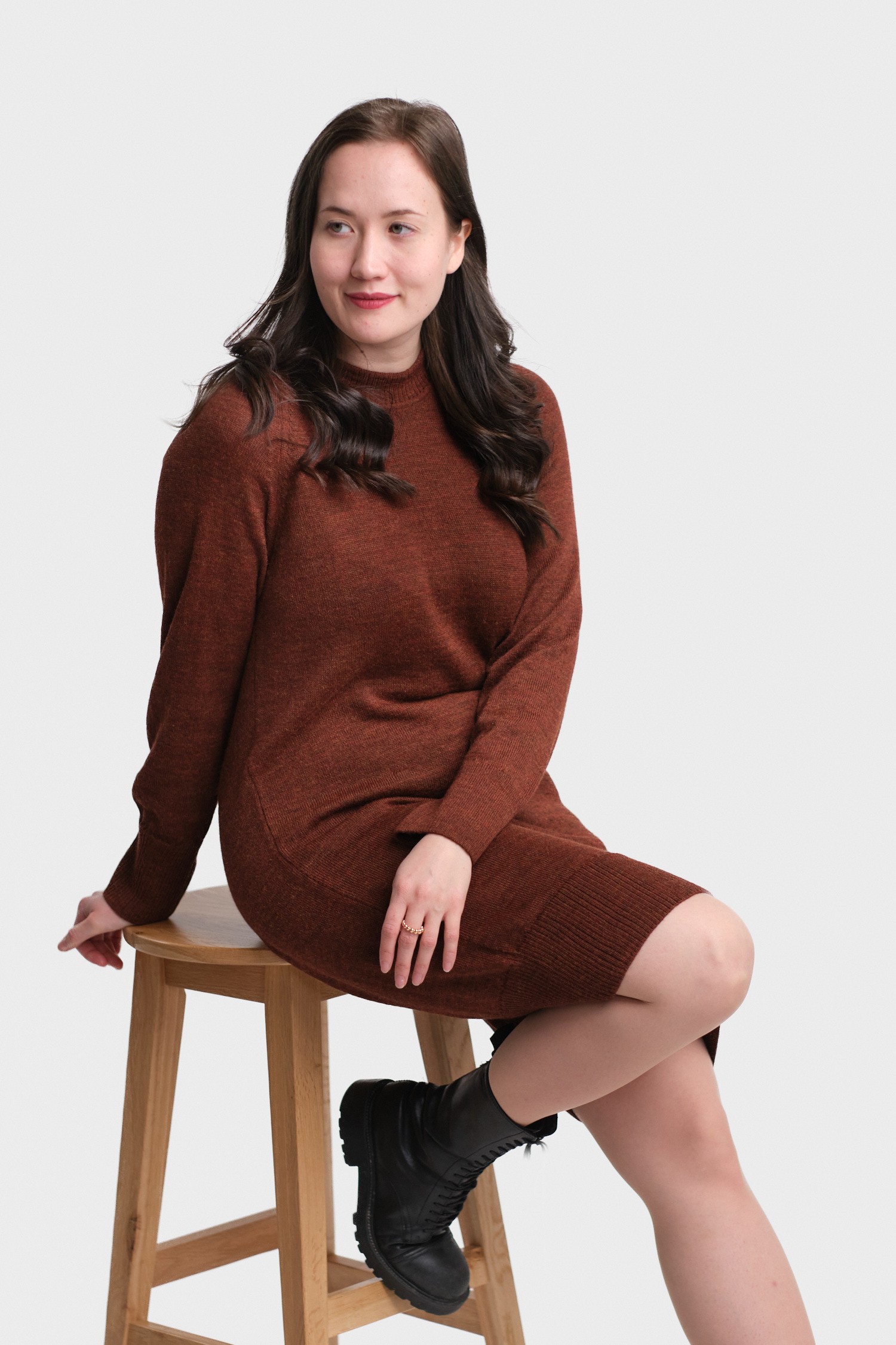 Shine klänning, mahogny