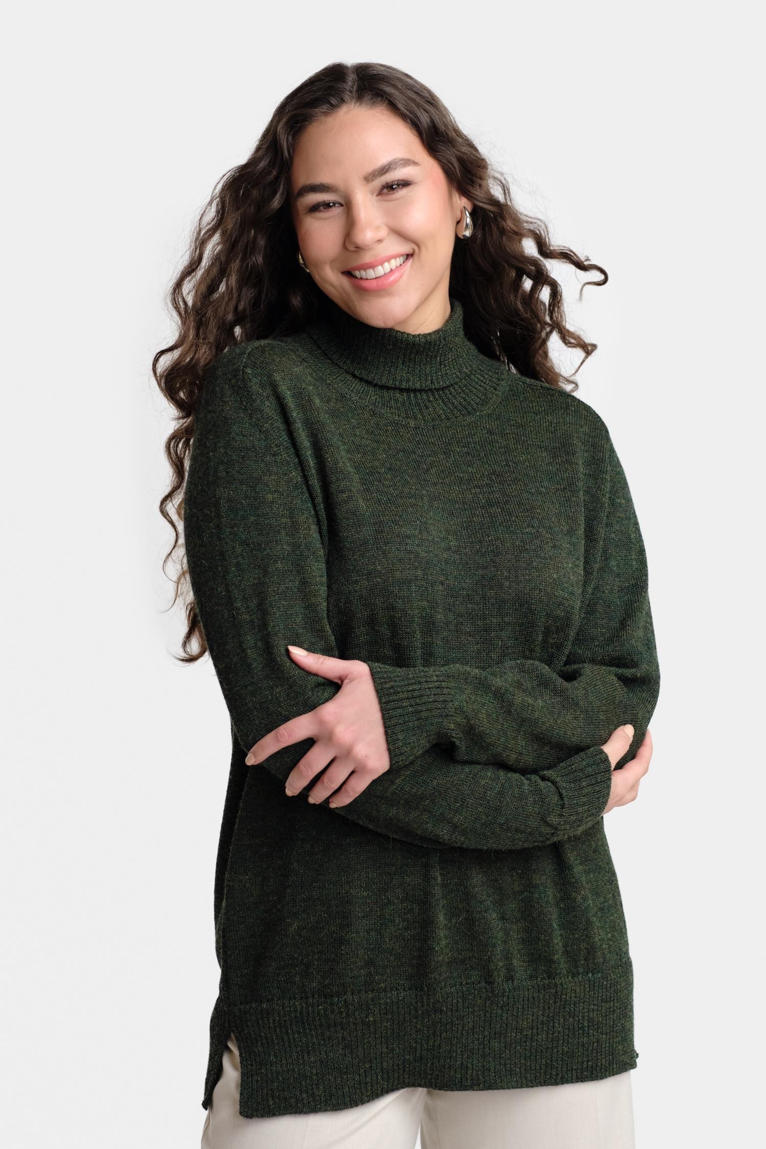 Mellow polotröja, skogsgrön - Bild 4